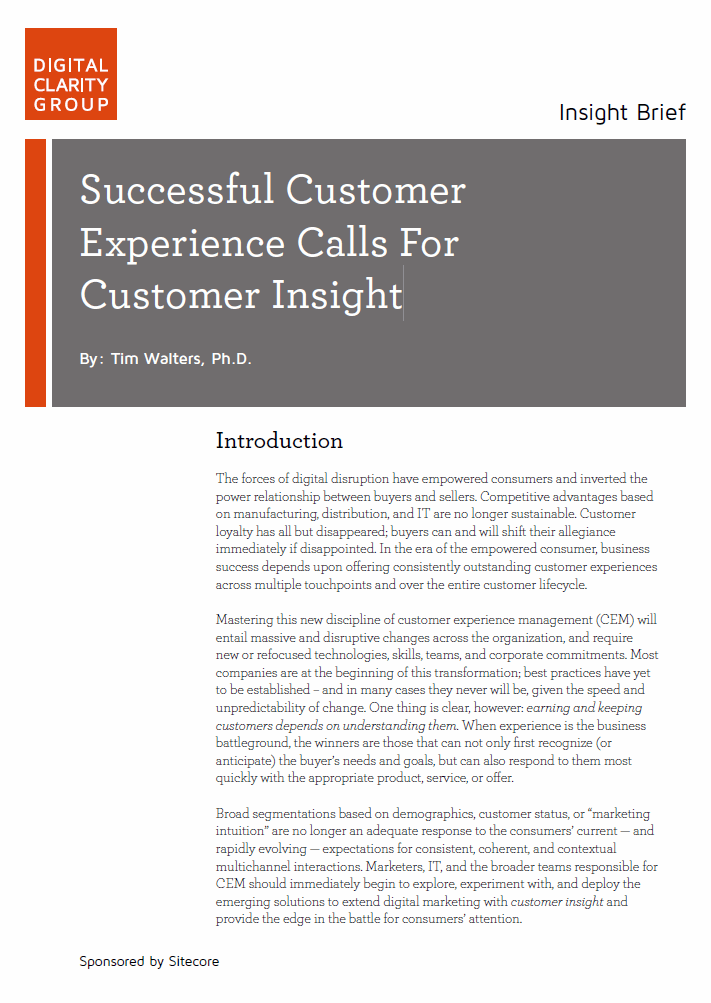 Successful Customer Experience Calls For Customer Insight