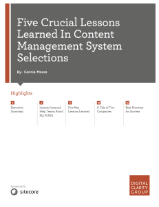 Five Crucial Lessons Learned in Content Management System Selections