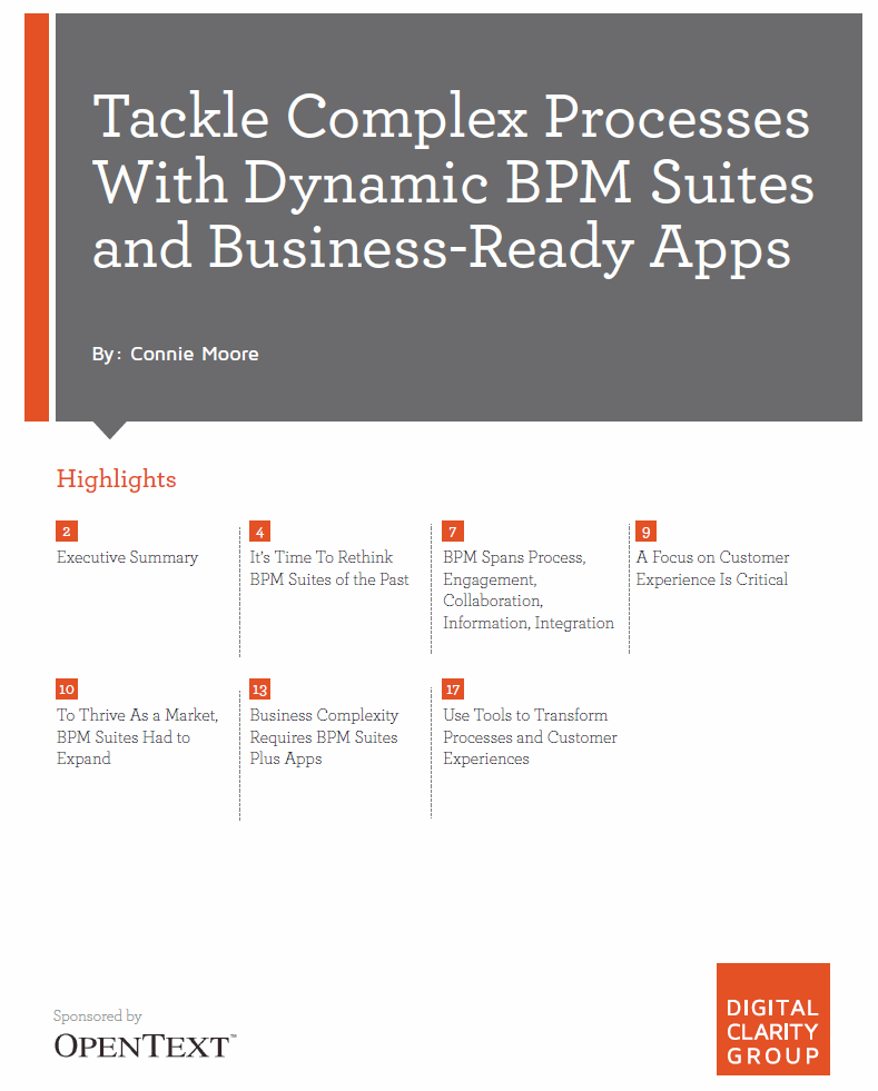Tackle Complex Processes With Dynamic BPM Suites and Business-Ready Apps