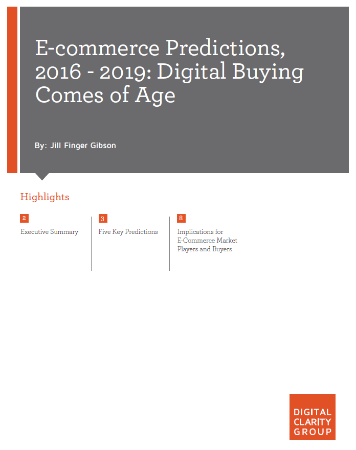 E-commerce Predictions, 2016 - 2019: Digital Buying Comes of Age